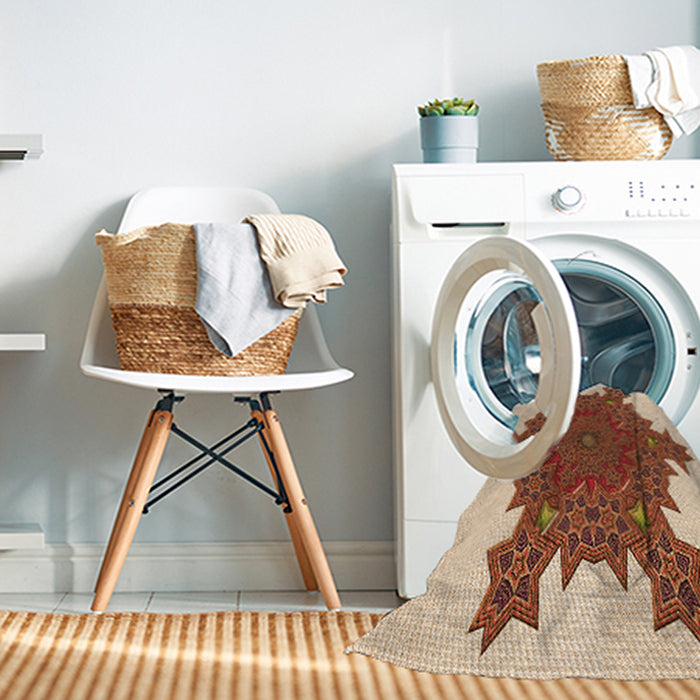 Machine Washable Transitional Mahogany Brown Rug in a Washing Machine, wshpat3701org
