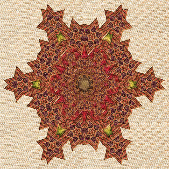 Round Patterned Mahogany Brown Rug, pat3701org