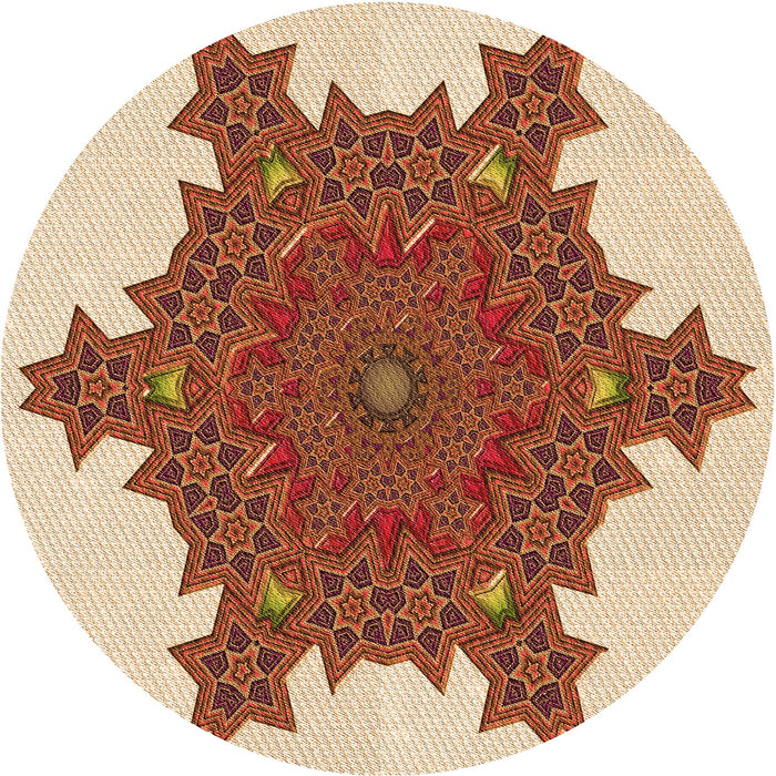 Square Patterned Mahogany Brown Rug, pat3701org