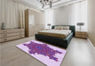 Patterned Blossom Pink Rug in a Bedroom, pat3701pur