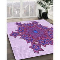 Patterned Blossom Pink Rug, pat3701pur