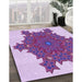 Patterned Blossom Pink Rug in Family Room, pat3701pur