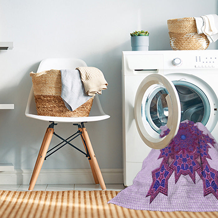 Machine Washable Transitional Blossom Pink Rug in a Washing Machine, wshpat3701pur