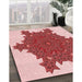 Machine Washable Transitional Red Rug in a Family Room, wshpat3701rd