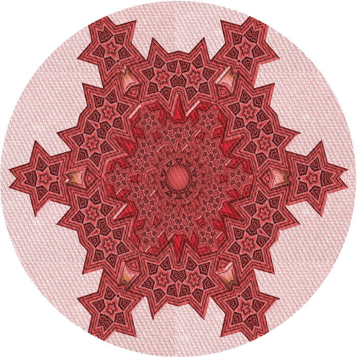 Square Patterned Red Rug, pat3701rd