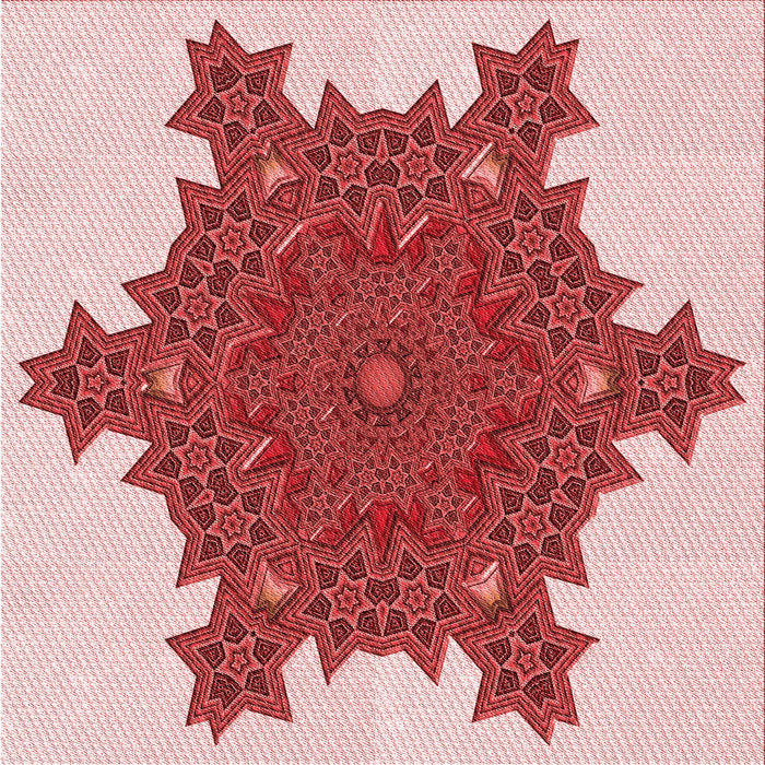 Round Patterned Red Rug, pat3701rd