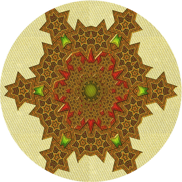 Square Patterned Dark Bisque Brown Rug, pat3701yw