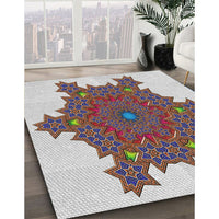 Patterned Gray Novelty Rug, pat3701