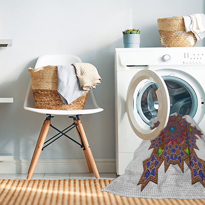 Machine Washable Transitional Gainsboro Gray Rug in a Washing Machine, wshpat3701