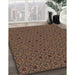 Machine Washable Transitional Copper Brown Rug in a Family Room, wshpat3702brn