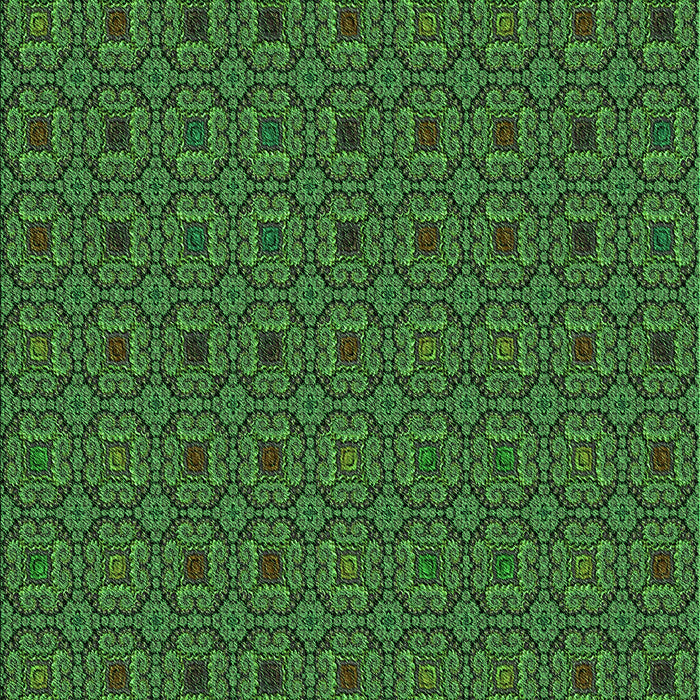 Machine Washable Transitional Dark Forest Green Rug, wshpat3702grn