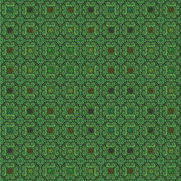 Round Patterned Dark Forest Green Rug, pat3702grn