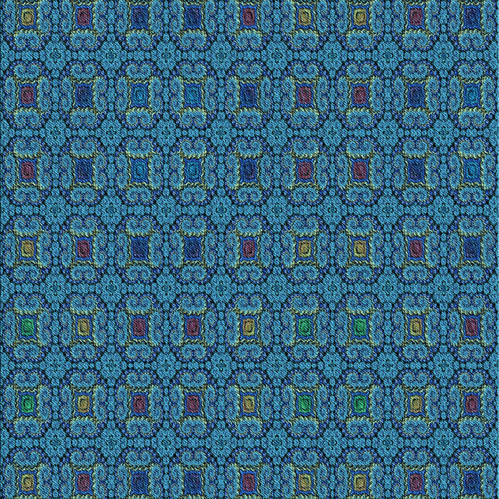 Patterned Dark Turquoise Green Rug, pat3702lblu