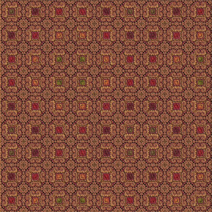 Round Patterned Orange Rug, pat3702org