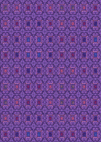 Machine Washable Transitional Bright Purple Rug, wshpat3702pur