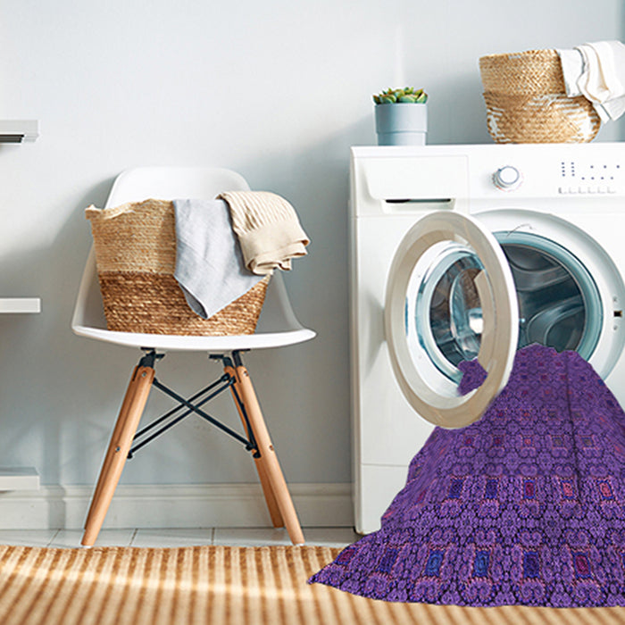 Machine Washable Transitional Bright Purple Rug in a Washing Machine, wshpat3702pur