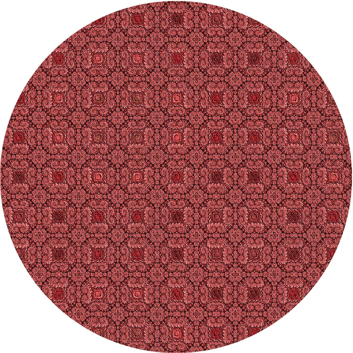 Square Patterned Red Rug, pat3702rd