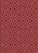 Machine Washable Transitional Red Rug, wshpat3702rd