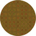 Square Patterned Red Brown Rug, pat3702yw