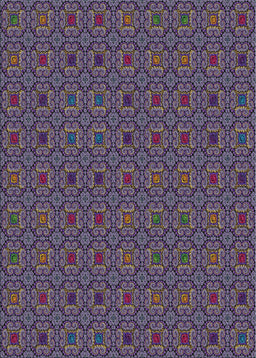 Patterned Dark Purple Novelty Rug, pat3702