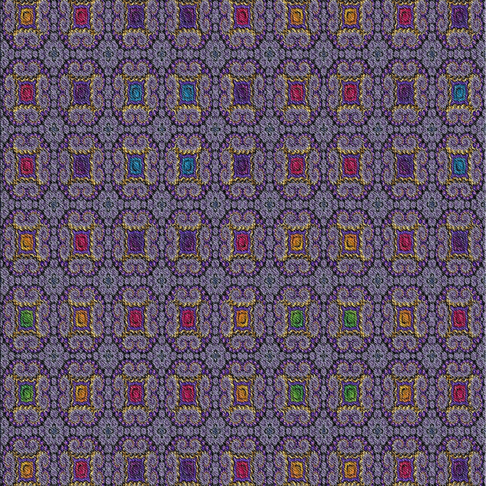 Patterned Dark Purple Novelty Rug, pat3702