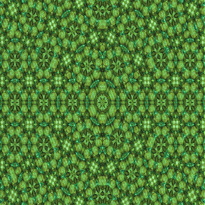 Patterned Deep Emerald Green Rug, pat3703grn