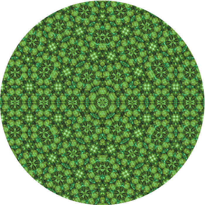 Square Patterned Deep Emerald Green Rug, pat3703grn