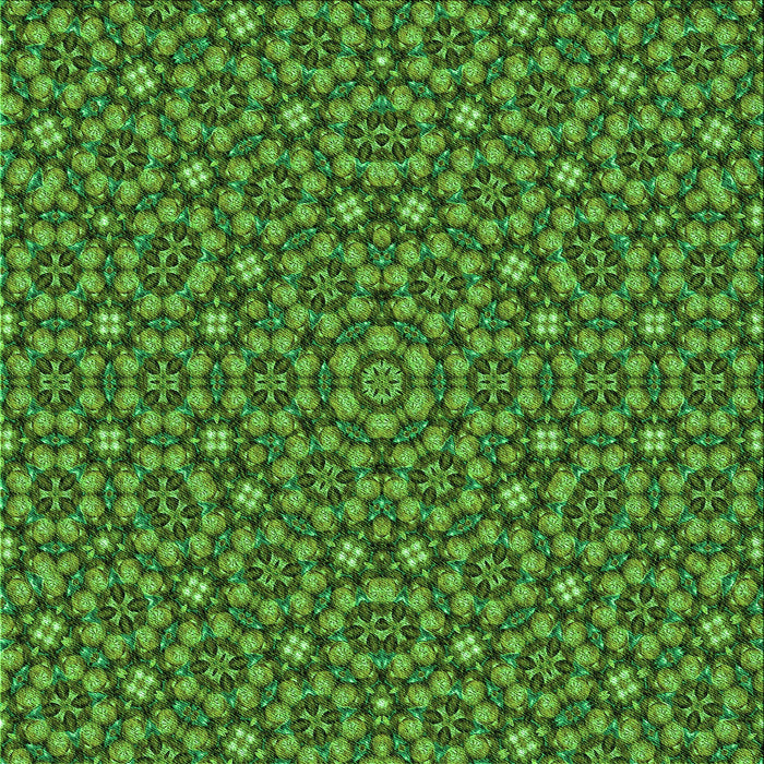 Round Patterned Deep Emerald Green Rug, pat3703grn