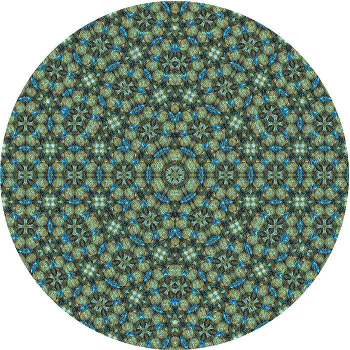 Square Machine Washable Transitional Army Green Rug in a Living Room, wshpat3703lblu