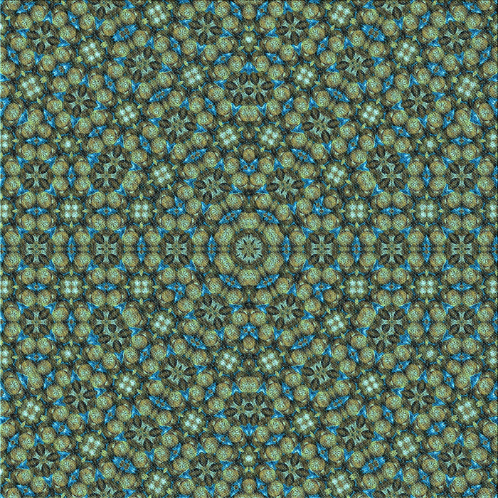 Round Machine Washable Transitional Army Green Rug, wshpat3703lblu