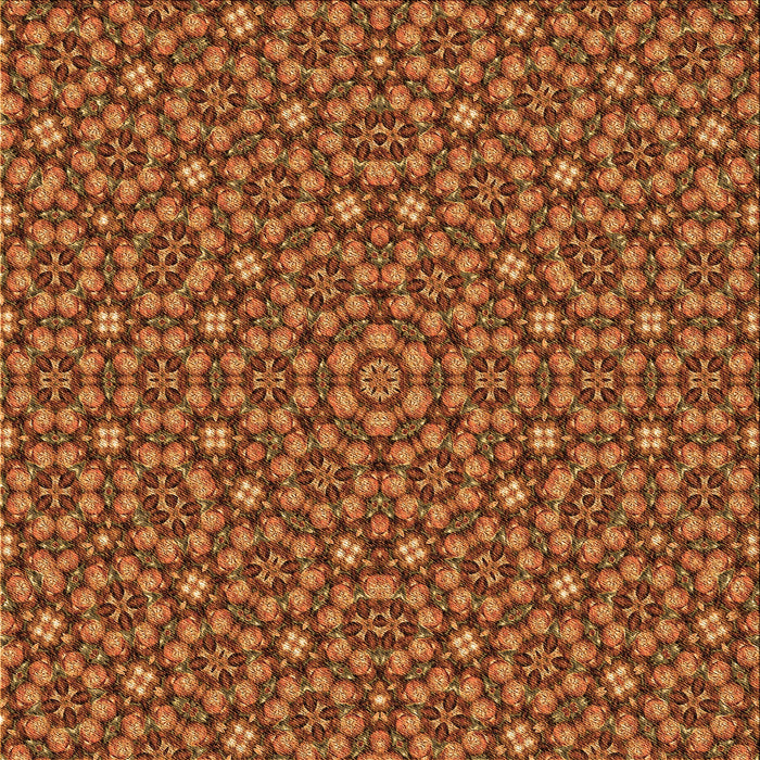 Round Machine Washable Transitional Orange Rug, wshpat3703org