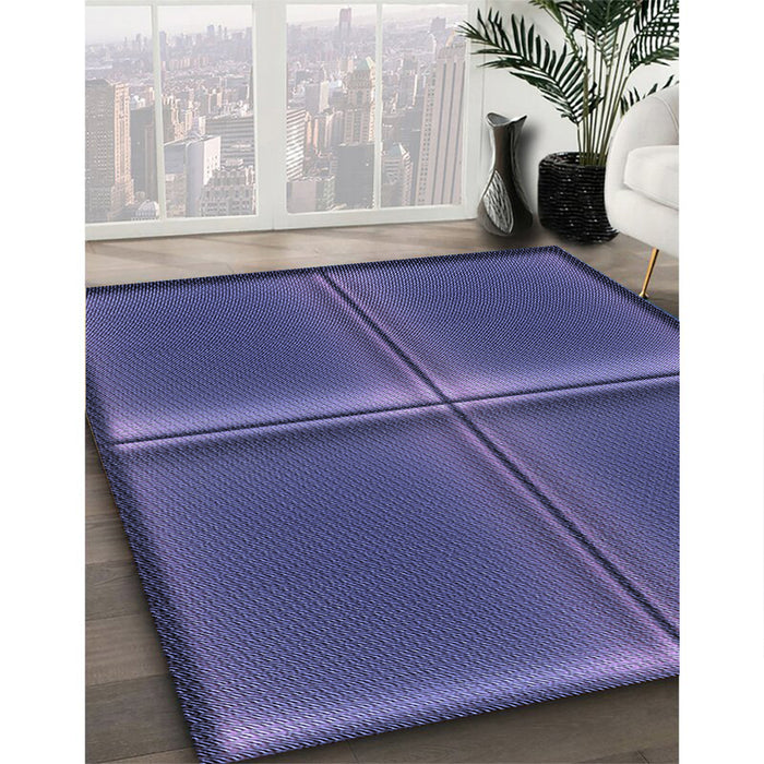 Machine Washable Transitional Dark Slate Blue Purple Rug in a Family Room, wshpat3704blu