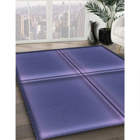 Patterned Dark Slate Blue Purple Rug, pat3704blu