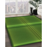 Patterned Dark Lime Green Rug, pat3704grn