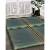 Patterned Dull-Sea Green Rug, pat3704lblu
