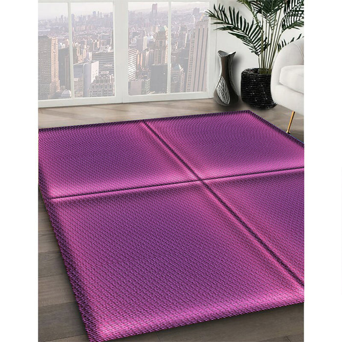 Machine Washable Transitional Medium Violet Red Pink Rug in a Family Room, wshpat3704pur