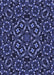 Machine Washable Transitional Night Blue Rug, wshpat3705blu