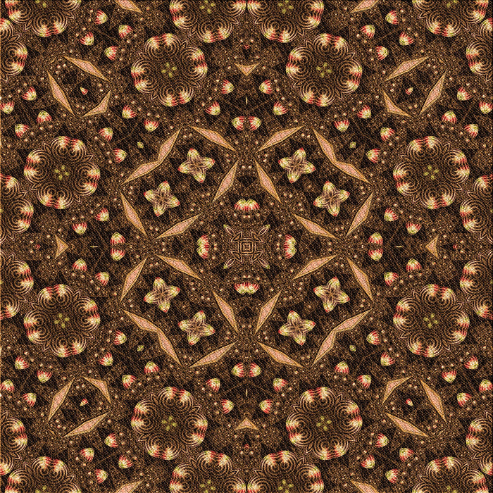 Round Patterned Red Rug, pat3705org