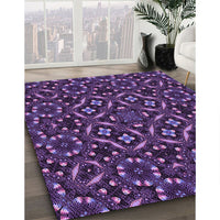 Patterned Dark Purple Rug, pat3705pur