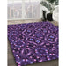 Machine Washable Transitional Dark Purple Rug in a Family Room, wshpat3705pur