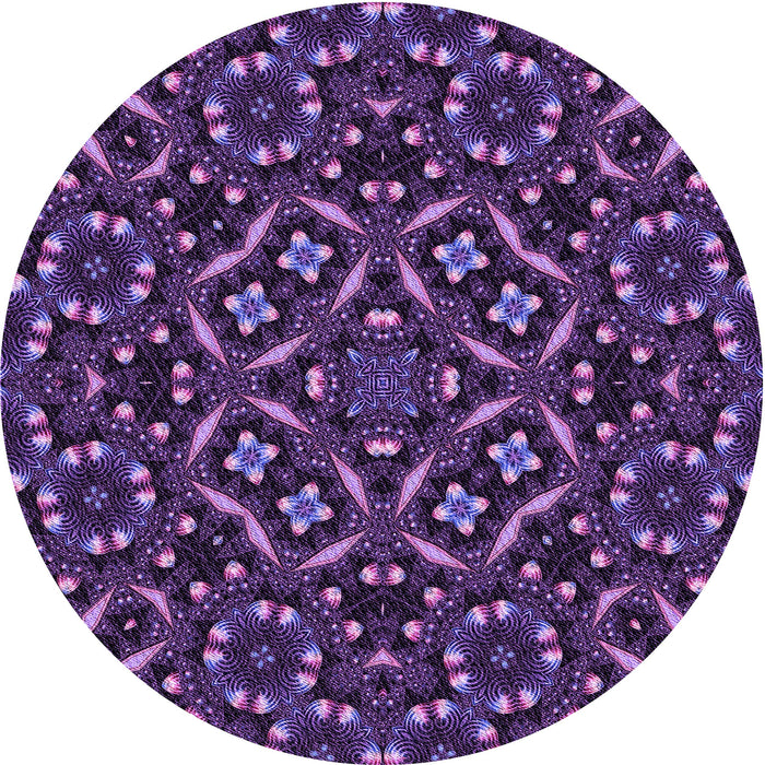 Square Patterned Dark Purple Rug, pat3705pur
