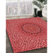 Machine Washable Transitional Red Rug in a Family Room, wshpat3706rd