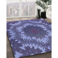 Patterned Sky Blue Rug, pat3707blu