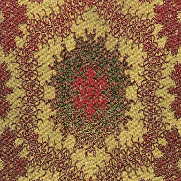 Patterned Orange Gold Rug, pat3707brn