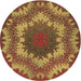 Square Patterned Orange Gold Rug, pat3707brn
