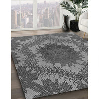 Patterned Gunmetal Gray Rug, pat3707gry