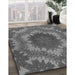 Patterned Gunmetal Gray Rug in Family Room, pat3707gry