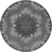 Square Patterned Gunmetal Gray Rug, pat3707gry