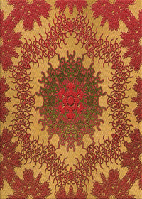 Machine Washable Transitional Tomato Red Rug, wshpat3707org