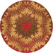 Square Patterned Tomato Red Rug, pat3707org
